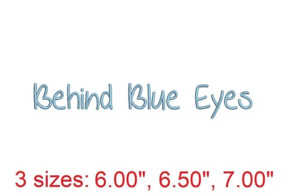 Captivating Behind Blue Eyes Embroidery Font