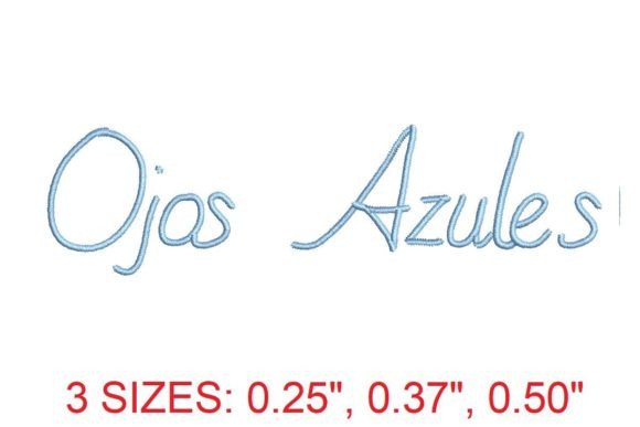 Elegance in Every Stitch: Ojos Azules Embroidery Font