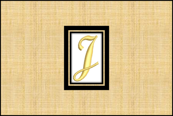 Gold Font J: A Festive Touch for Holiday Embroidery